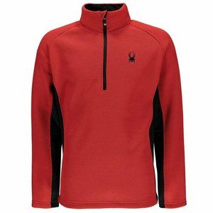 SPYDER Men's RED  Half zip Fleece Outbound pockets Pullover Jacket  L